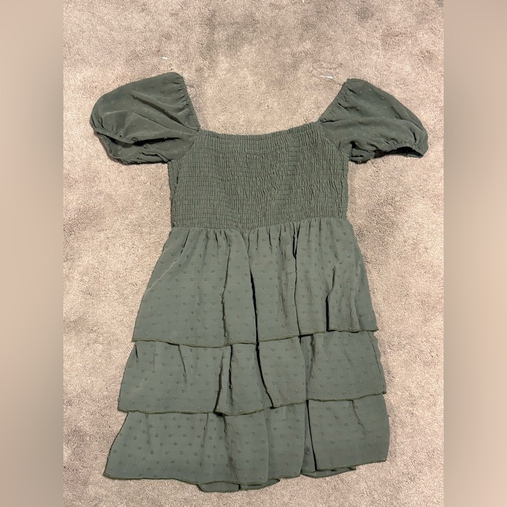 Altar'd State Olive Smocked Dress